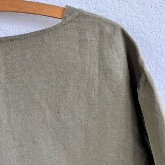 Ulla Johnson Marcelle Olive Cotton Twill Tunic Ruffle Dress - Picture 7 of 13